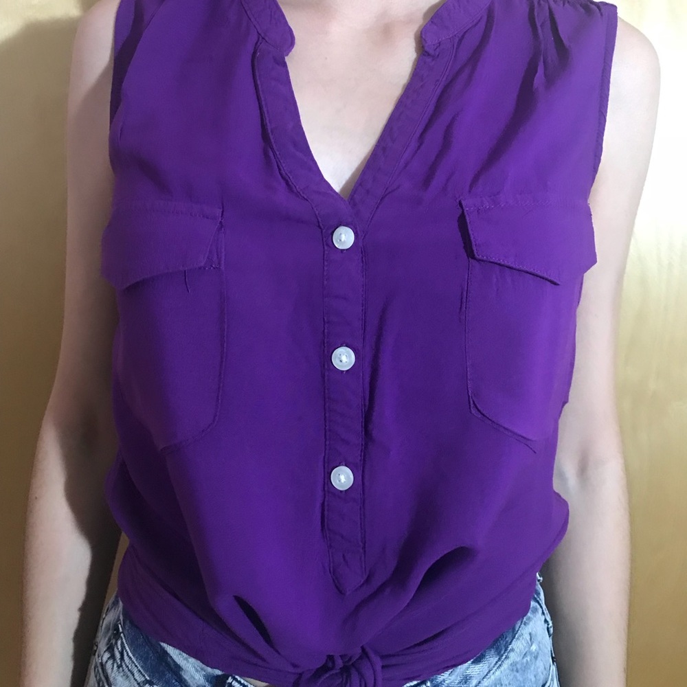 OLD NAVY Button Down Purple Top